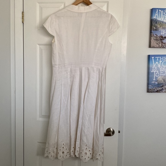 Jones New York white linen dress, size 12. - Picture 4 of 4